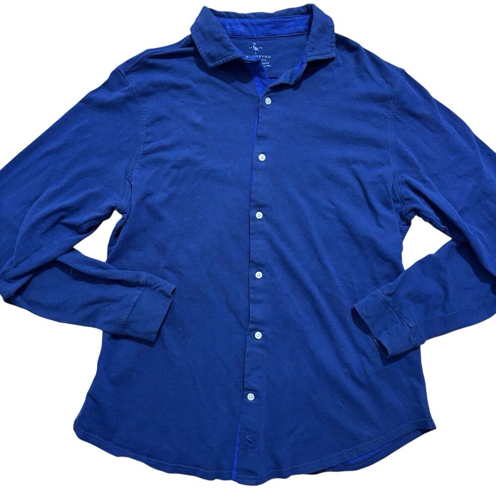 Tailorbyrd Collection Shirt Men’s XL Blue Long Sleeve Button Down Knit Cotton